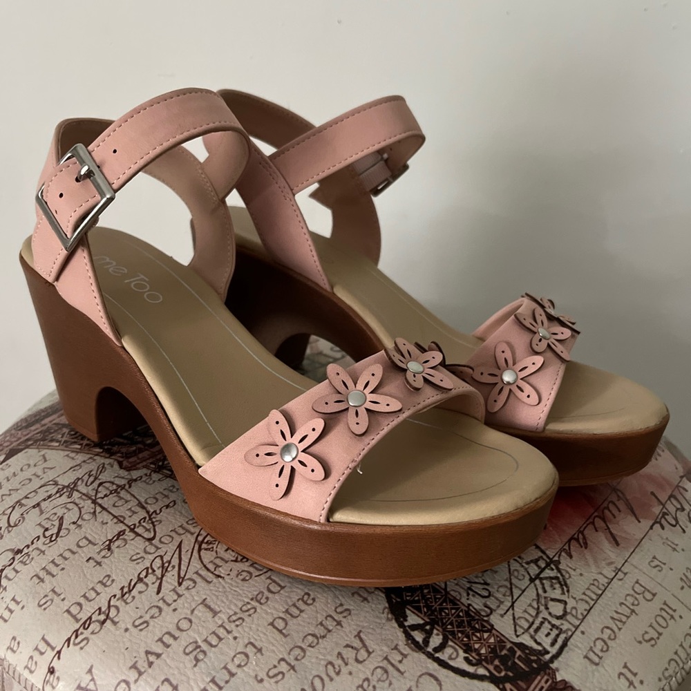 Pink flower heels
